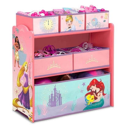 Design & Store 6 Bin Toy Storage Organizer, Disney Princess