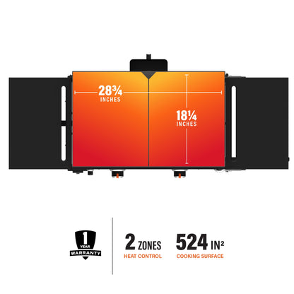 2-Burner 28” Propane Griddle with Hood and Omnivore Griddle Plate