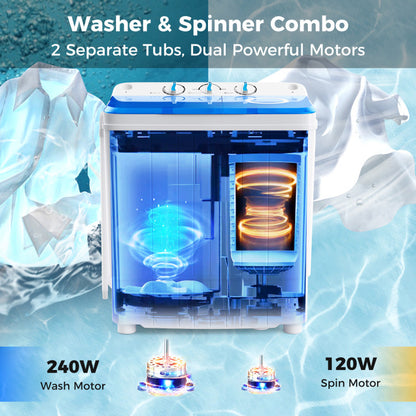 17.6 Lbs Portable Washing Machine with Drain Pump