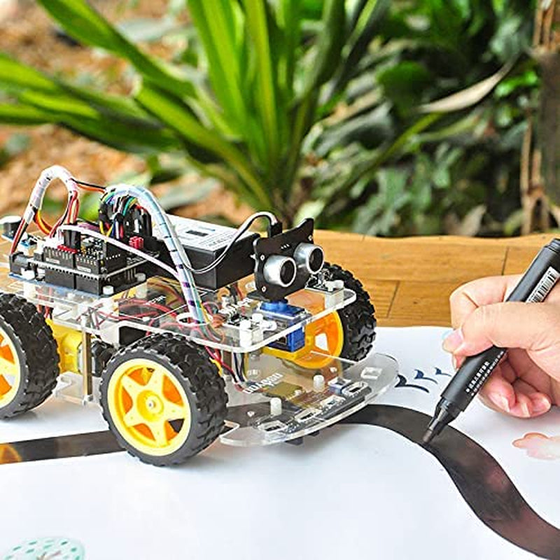 Robot Car Starter Kit for Arduino | STEM Remote Controlled App Educational Motorized Robotics for Building Programming Learning How to Code | IOT Mechanical DIY Coding for Kids Teens Adults