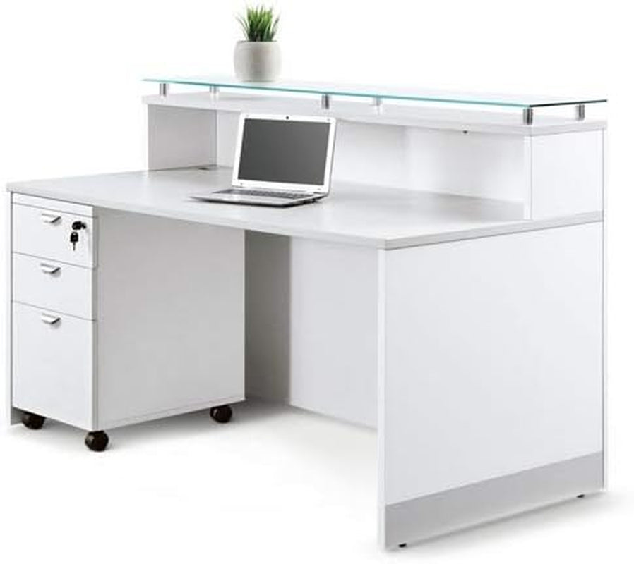 Esquire 16" W Three Drawer Mobile Pedestal White - Design By Technique