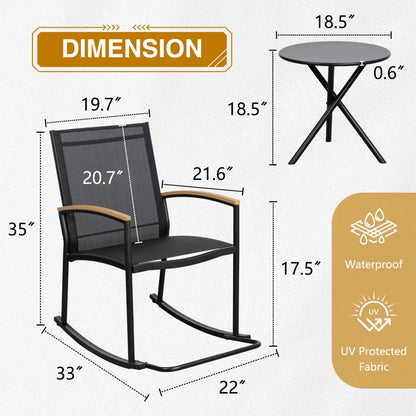 Brianni 2 - Person Outdoor Rocking Set - Design By Technique