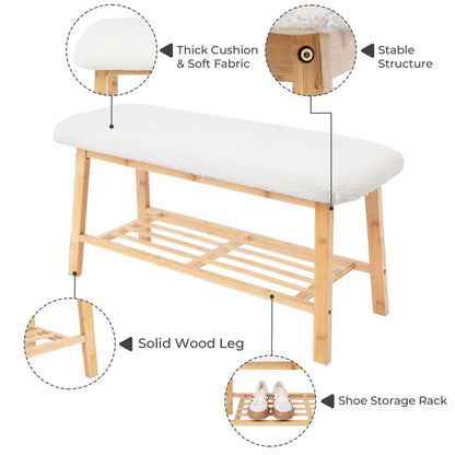 Tashaunda Shoe Bench with Storage Shelf for Entryway