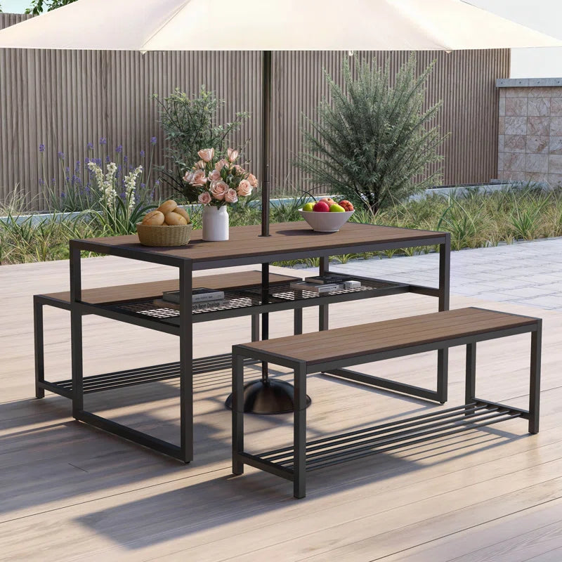 Ratcliffe 4 - Person Rectangular Outdoor Dining Set