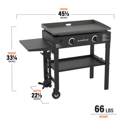 2-Burner 28" Griddle Cooking Station with Side Shelf