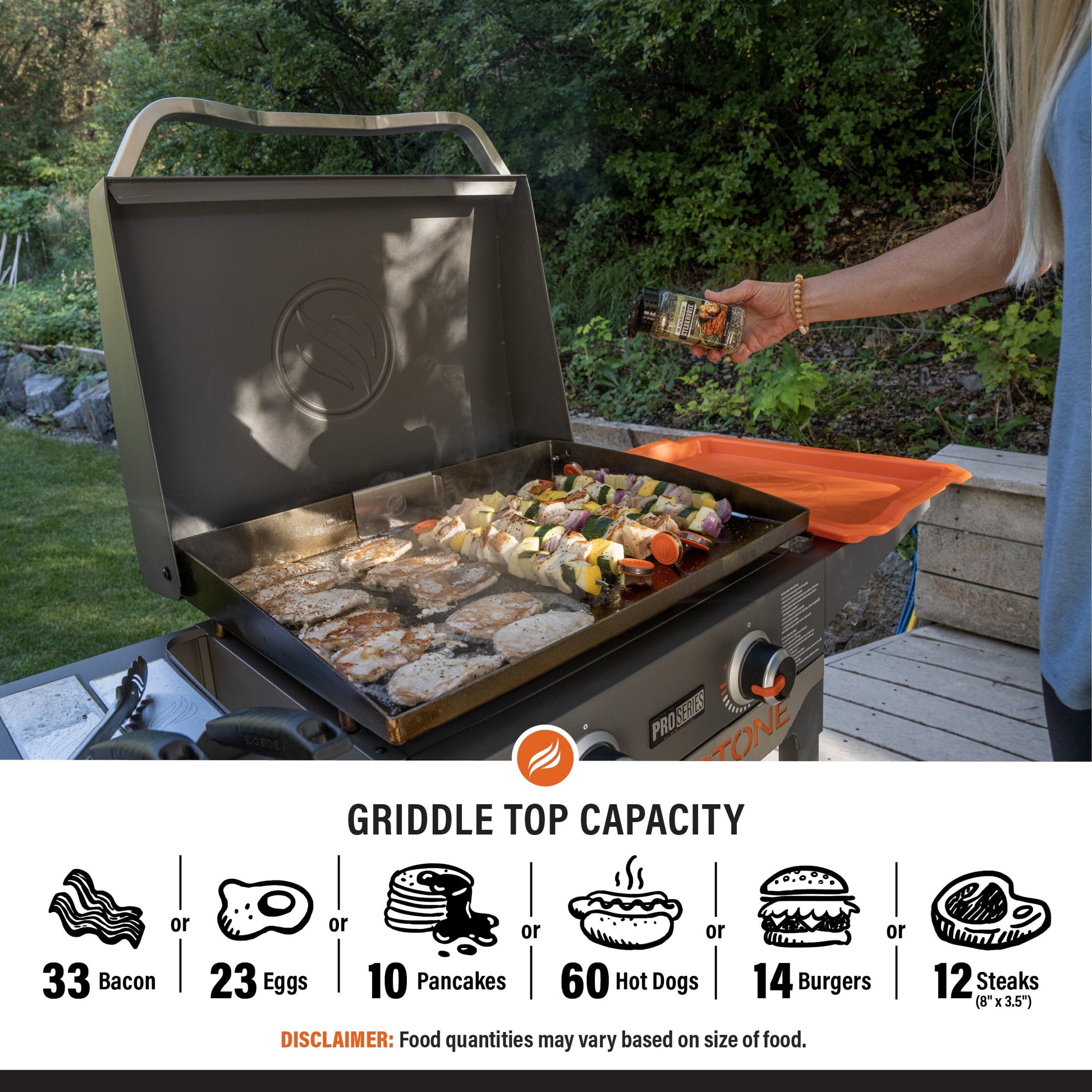 Pro Series 2 Burner 22" Propane Pedestal Griddle with Hood