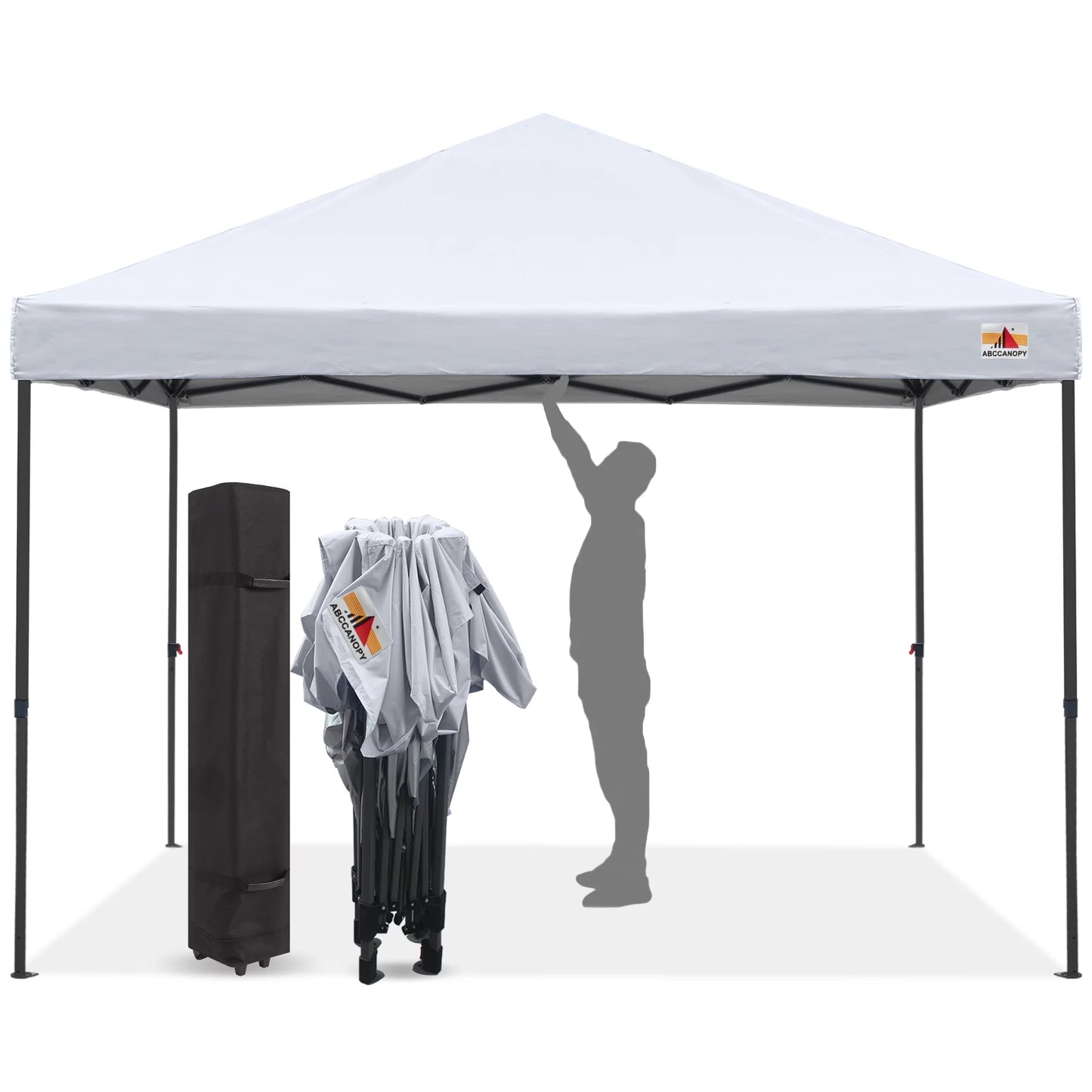 10 Ft X 10 Ft Easy Pop up Outdoor Canopy Tent, White