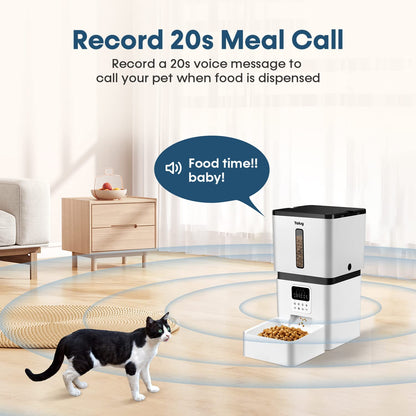 Automatic Dog Feeder Easy Setup - 8L/33 Cups Large Capacity Dog Food Dispenser Battery Operated with 180-Day Life - Timed Cat Feeder Record 20S Voice Desiccant Bag for Cats and Small Medium Dogs