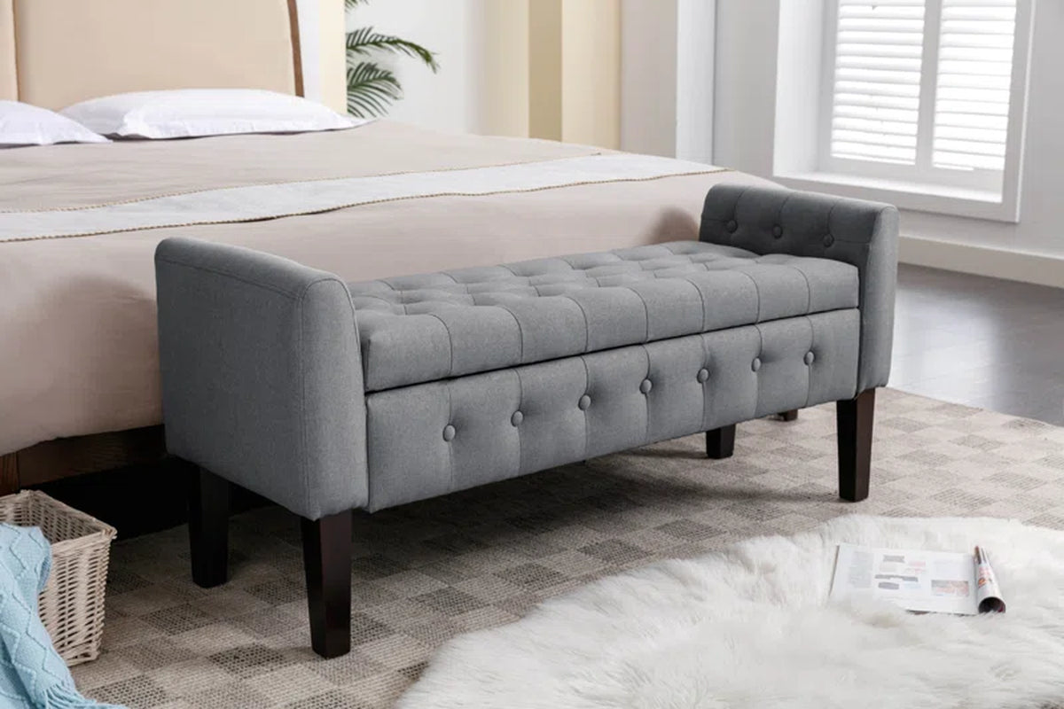 Anvee Polyester Blend Upholstered Storage Bench