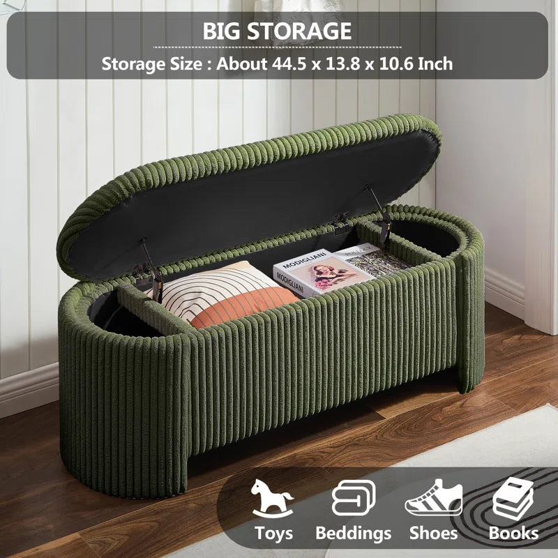 Nikoma Corduroy Upholstered Storage Bench