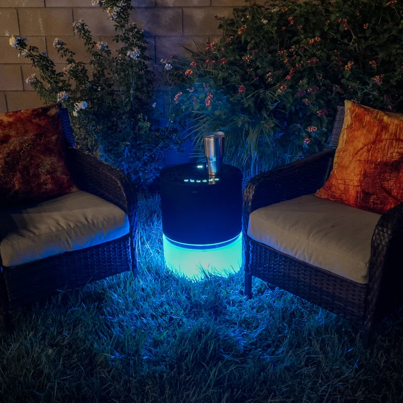 Nova Outdoor Side Table W/Built-In Speaker System, RGB Light Ring Mood Lighting & Wireless Charging