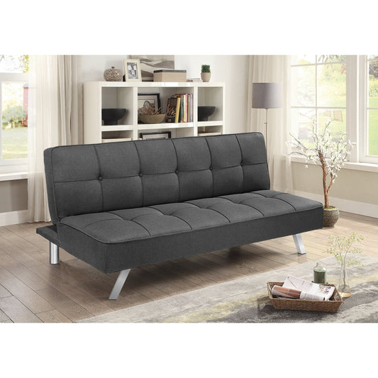 Modern Convertible Fabric Futon Sofa Bed, Gray - Design By Technique