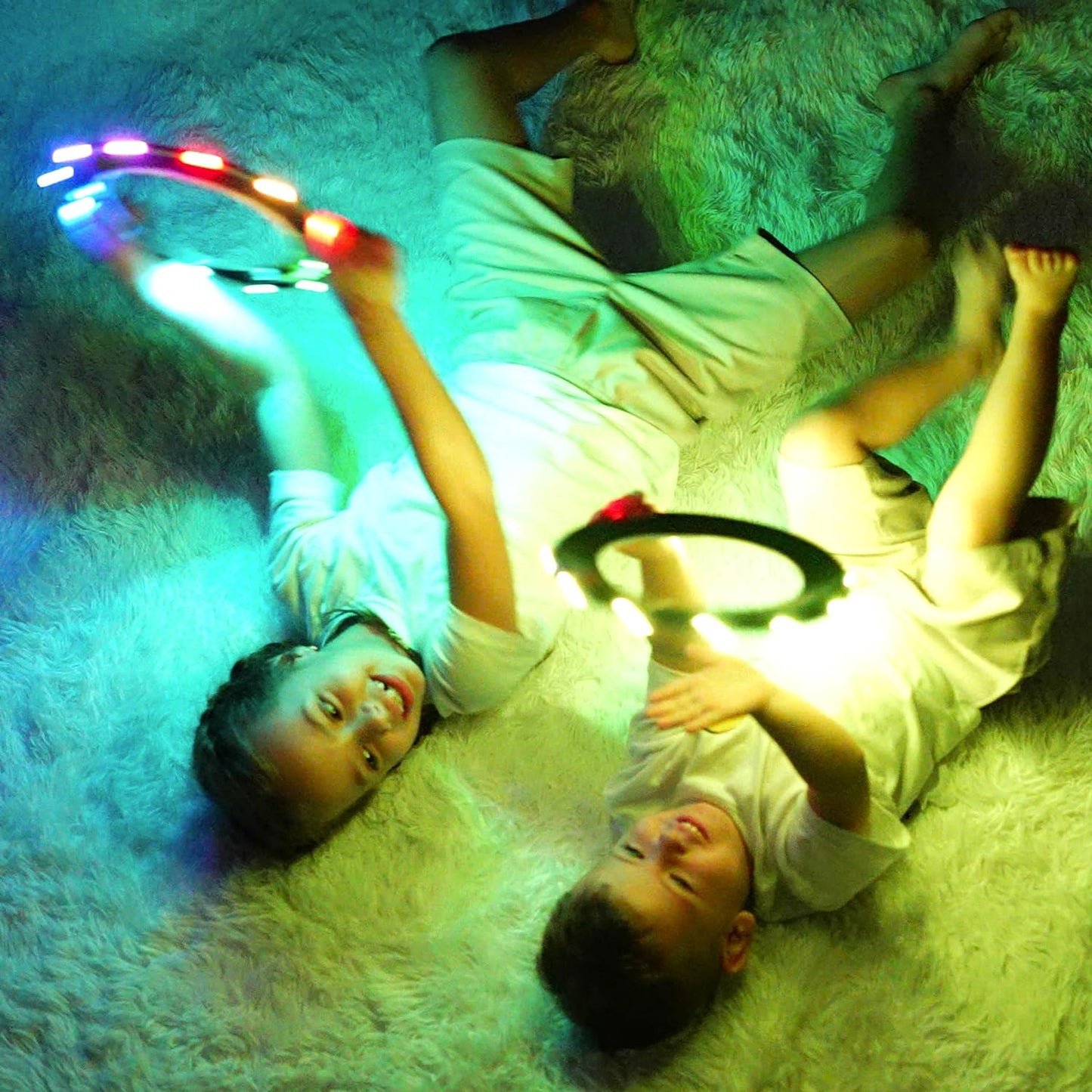 Flying Ring - 12 Leds, Super Bright, Soft, Auto Light Up, Safe, Waterproof, Lightweight Frisbee, Cool Birthday, Camping, Easter Basket Stuffers & Outdoor/Indoor Gift Toy for Boys/Girls/Kids