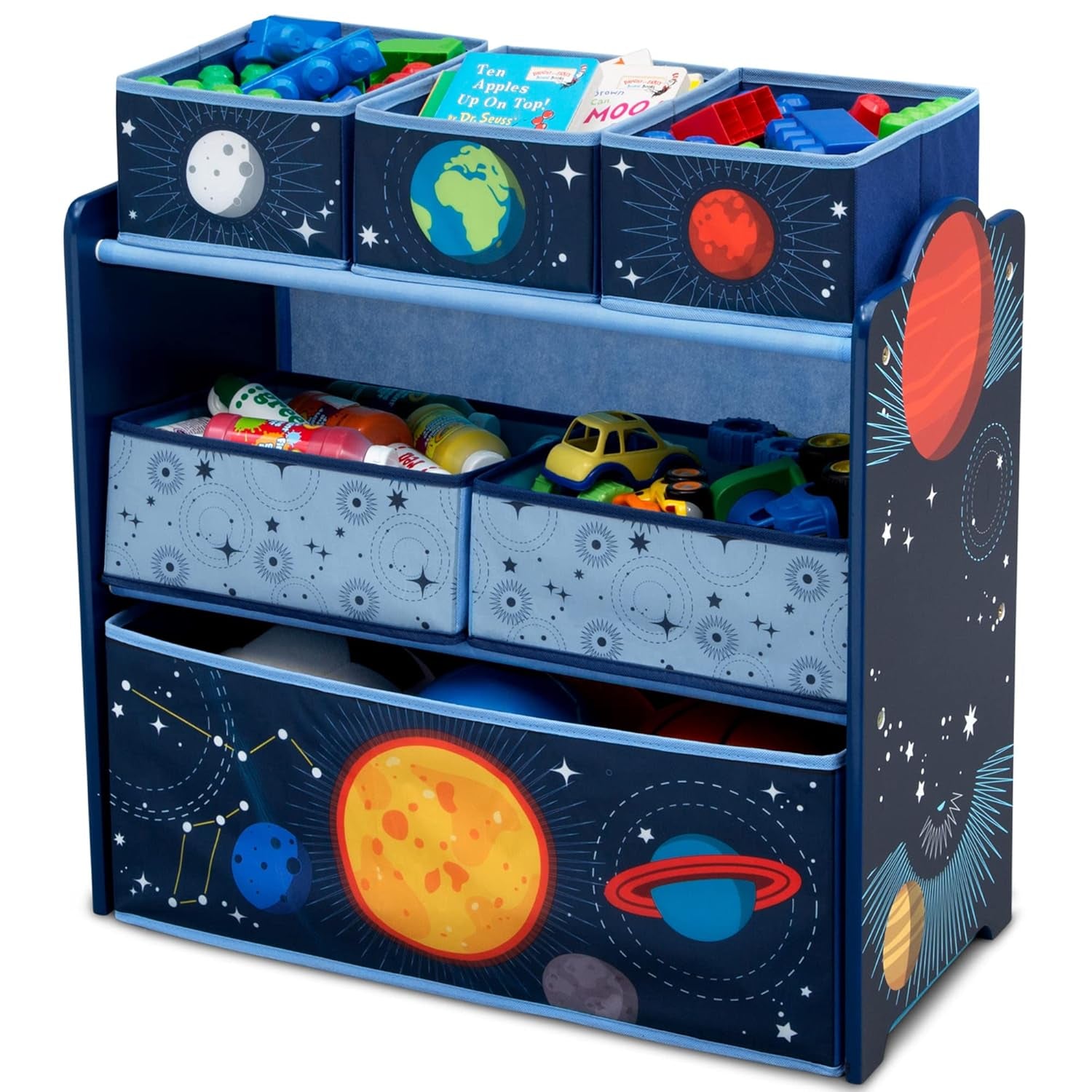 Space Adventures Design & Store 6 Bin Toy Storage Organizer - Greenguard Gold Certified, Blue