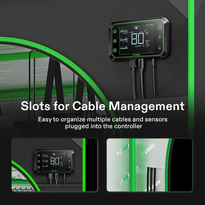 GIY Smart Grow Tent System 2.7X2.7, Wifi-Integrated Grow Tent Kit, with Automate Ventilation and Circulation, Schedule Full Spectrum 150W LED Grow Light, and Growhub E42A Controller