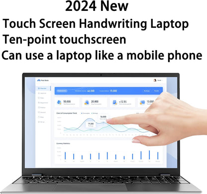 Touchscreen Notebook Laptop, 15.6" HD, All-Metal Body N5095 Quad-Core 2.9 Ghz Processor, 16GB DDR4 256GB Ssd，Fingerprint and Backlit Keyboard,Fhd 1920 * 1080 Ips,Wifi,Windows 11 Home