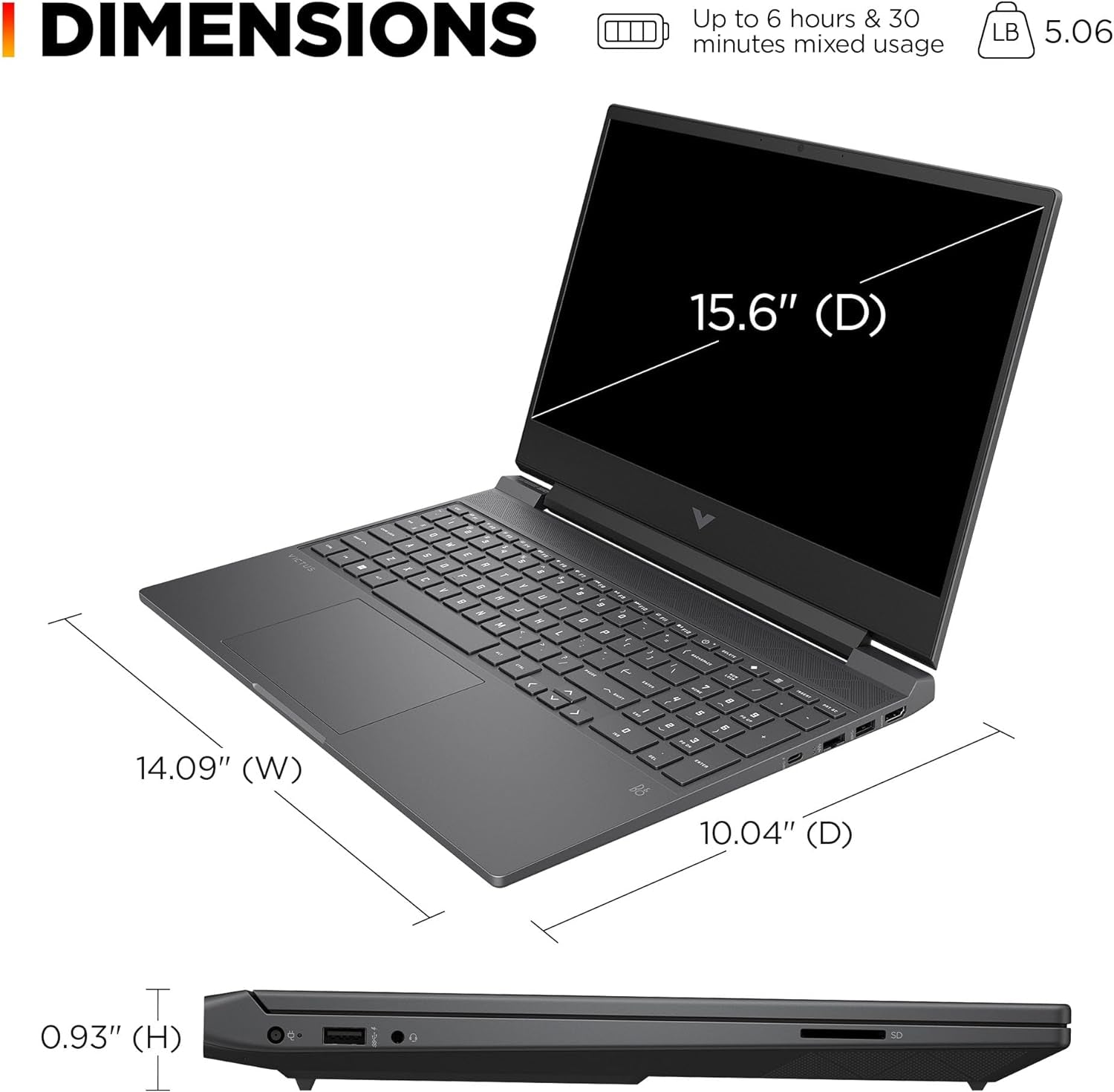 Victus 15.6 Inch Laptop, FHD 144Hz Display, Intel Core I5-12450H, 8 GB RAM, 512 GB SSD, NVIDIA Geforce RTX 2050 GPU (4 GB Dedicated), Windows 11 Home, 15-Fa1029Nr (2024)