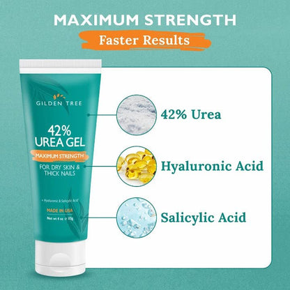 Urea Gel 42 Percent for Feet Maximum Strength Softens Cracked Heel Calluses & Thick Toenails