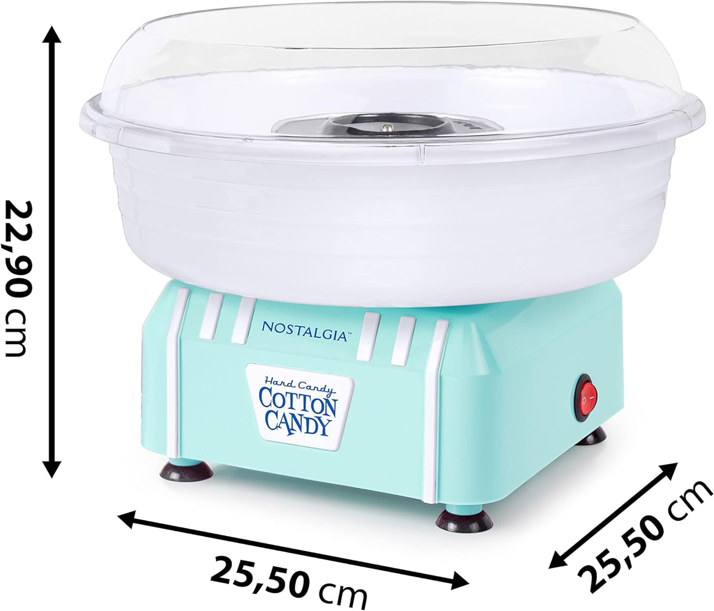 Retro Countertop Cotton Candy Maker, Vintage Candy Machine for Hard Candy & Flossing Sugar, Aqua