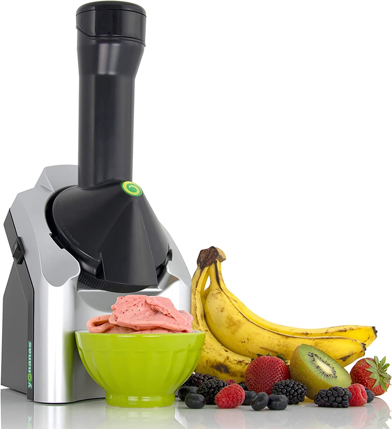 902 Classic Vegan, Dairy-Free Frozen Fruit Soft Serve Maker, Includes 36 Recipes, 200-Watts, Silver