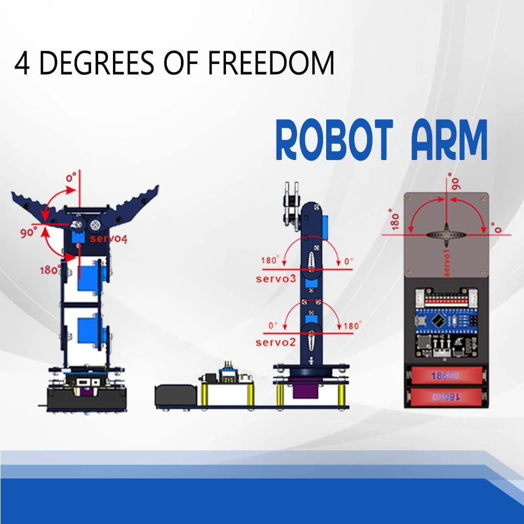 Robot Arm for Arduino, Smart Robot Building Kit That Can Memorize and Repeat Movements for Beginners/Kids/Adults to Learn Electronic, Programming, Math and Science