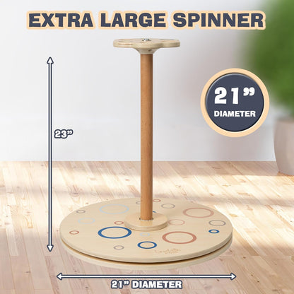 Wooden Stand and Spin Toy | Balance Board 360° Spinner Stand Toddler Toys Age 2, 3, 4, 5, Birthday for Boy Girl, 18 Months +, Kids Toy Indoor or Outdoor for 2 Year Old (Patent Pending)