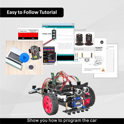 Smart Robot Car Kit for Arduino to Learn Programming and Get Hands on Experience of Robotic Assembly for Adults and Kids