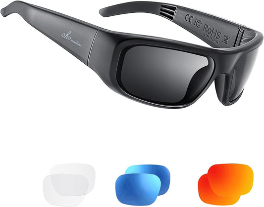 Audio Sunglasses,Voice Control and Open Ear Style Listen Music and Calls with Volumn up and Down, Bluetooth 5.0 Smart Glasses and IP44 Waterproof Feature for Outdoor Sports