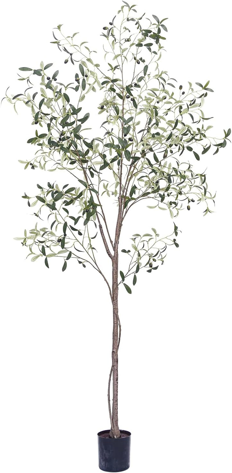 Artificial Olive Tree Tall Fake Potted Olive Silk Tree with Planter Large Faux Olive Branches and Fruits Artificial Tree for Modern Home Office Living Room Floor Decor Indoor (7FT)