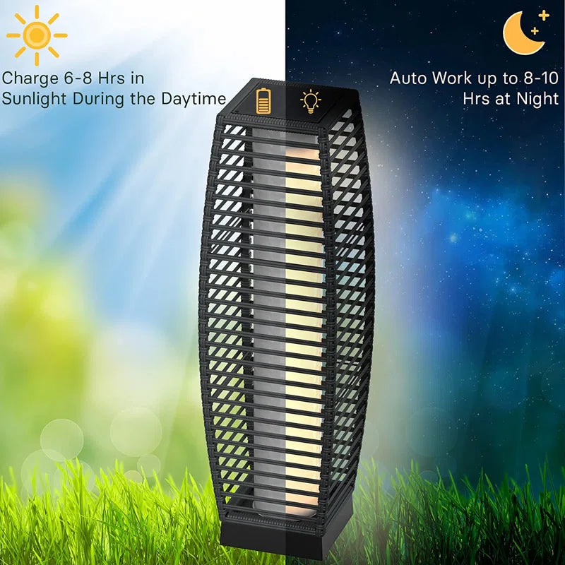 Freida Solar Powered Wicker Floor Lamp