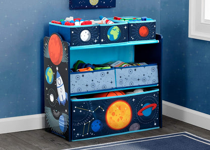 Space Adventures Design & Store 6 Bin Toy Storage Organizer - Greenguard Gold Certified, Blue