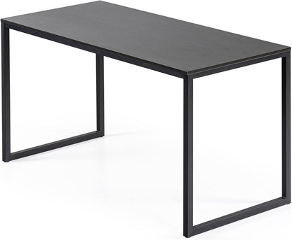 Jennifer 55 Inch Black Frame Desk, Computer Workstation, Office Desk, Easy Assembly, Deep Espresso