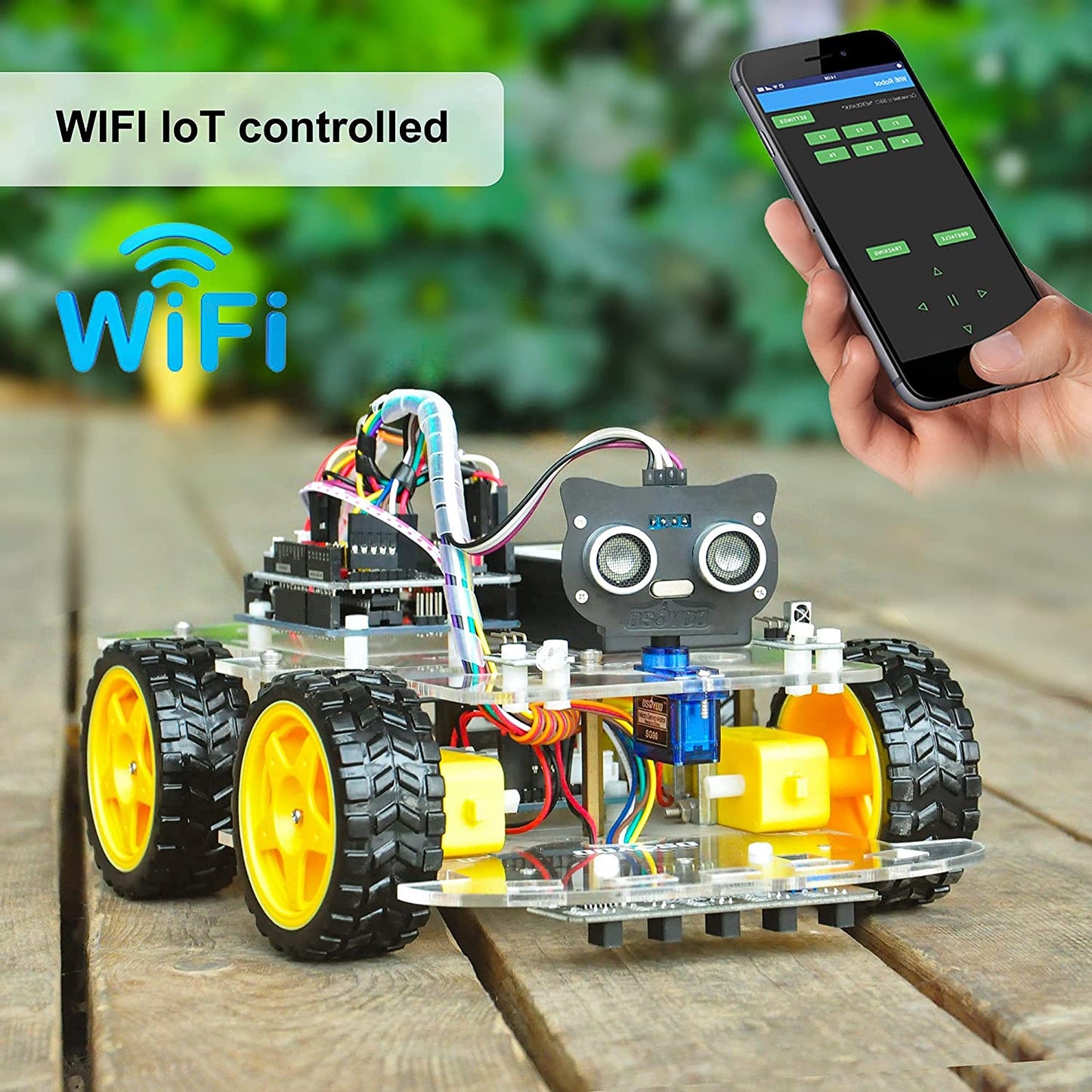 Robot Car Starter Kit for Arduino | STEM Remote Controlled App Educational Motorized Robotics for Building Programming Learning How to Code | IOT Mechanical DIY Coding for Kids Teens Adults