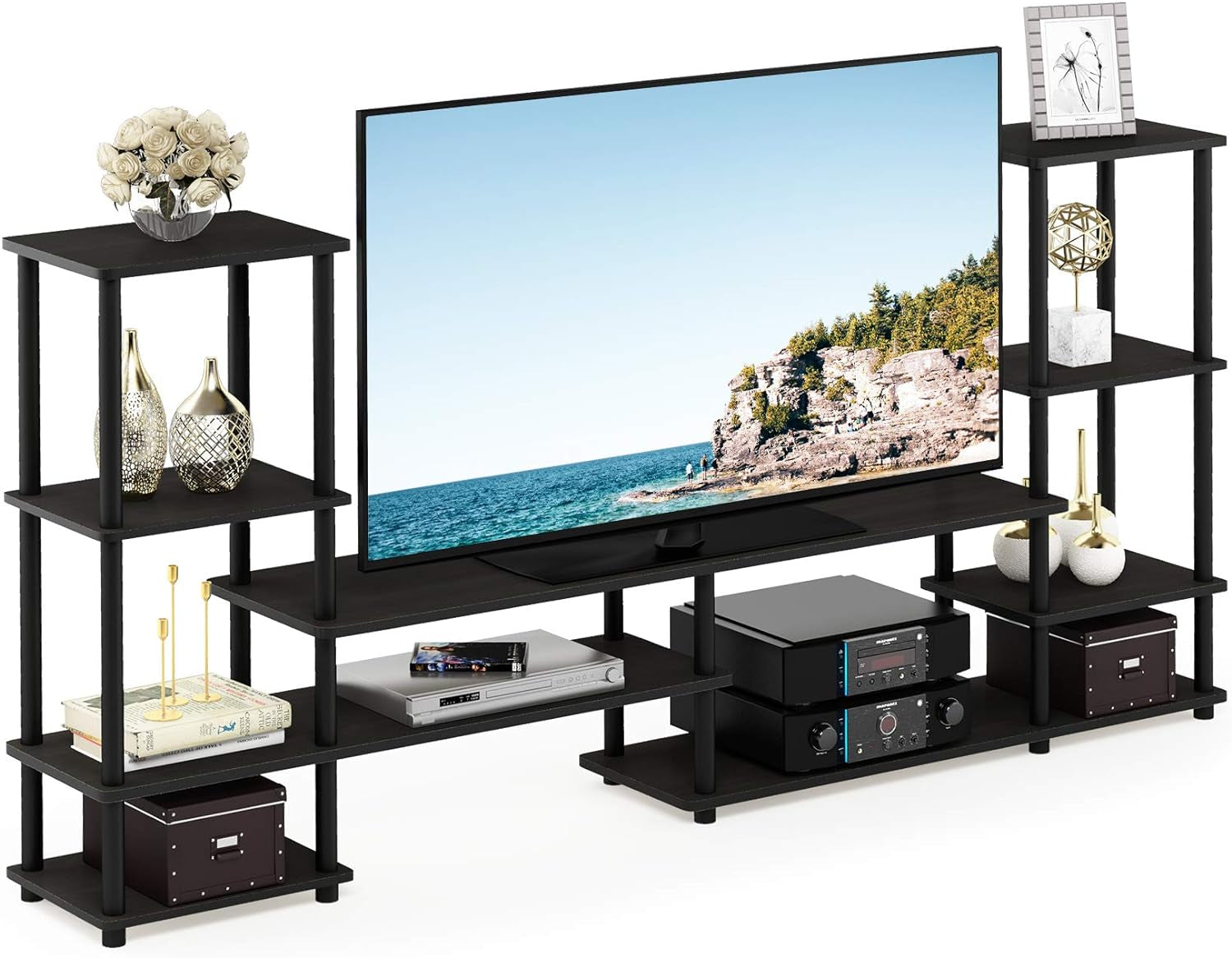 Turn-N-Tube Grand Entertainment Center, Espresso/Black