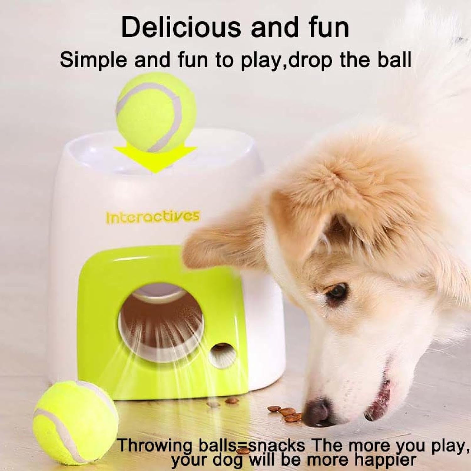 Pet Ball Launcher Toy Dog Tennis Ball Food Reward Machine Thrower Interactive Therapy Slow Feeding Toys for Cats and Dogs