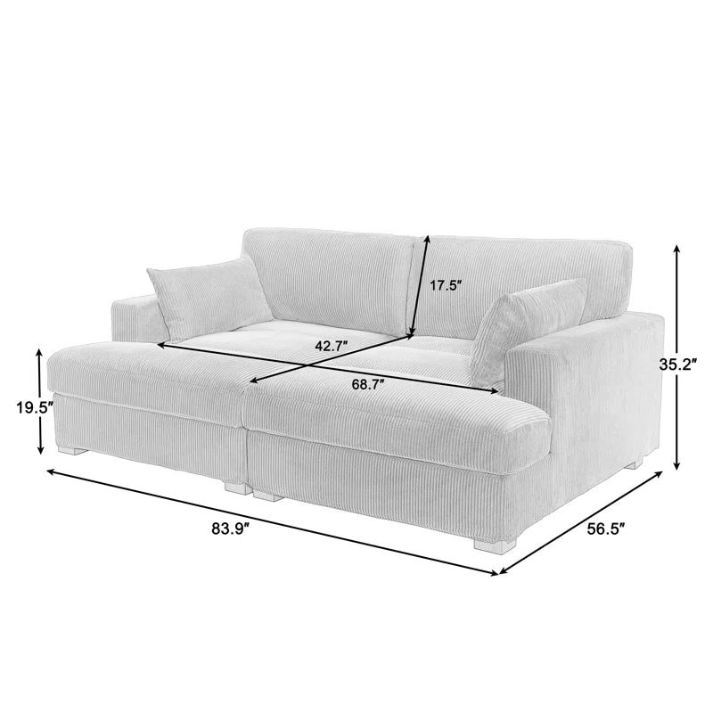 Bentura 83.86'' Recessed Arm Modular Sofa