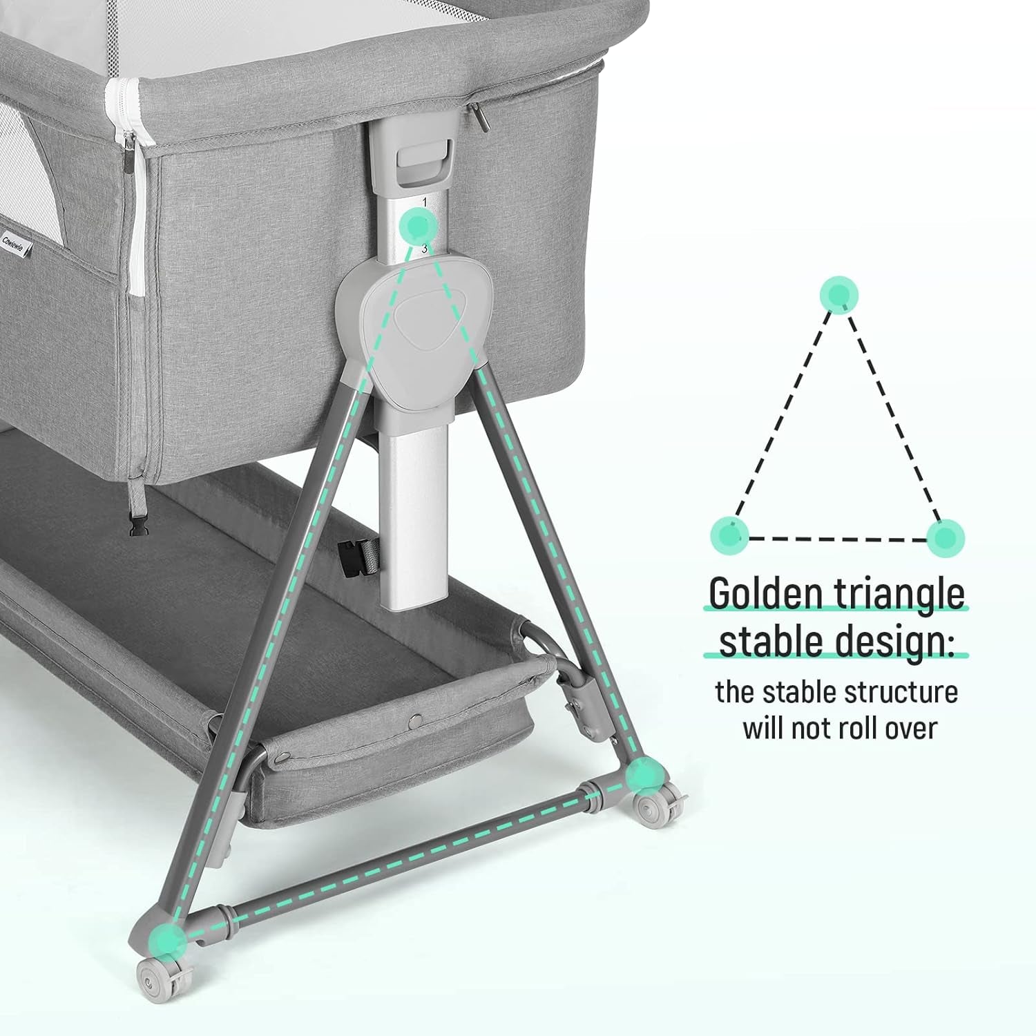 Baby Bassinet, beside Sleeper for Baby Easy Folding Bedside Bassinet with Storage Basket and Wheels to Reduce Mom'S Fatigue (Dark Grey) 2023 New - Design By Technique