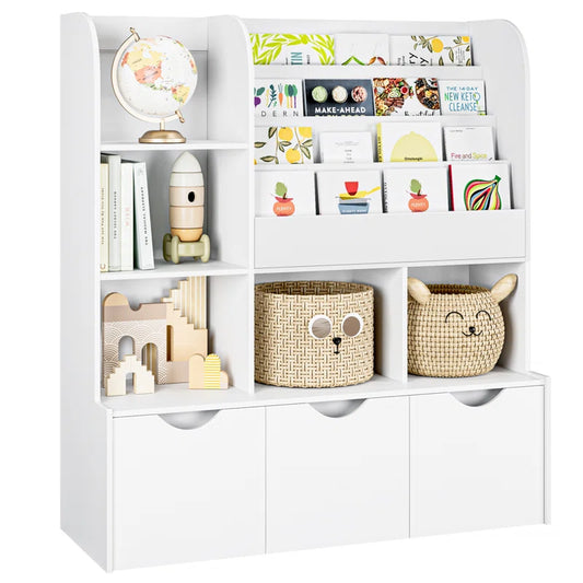 Annyah 47.2''H X 42.5''W Toy Boxes and Organizers, Bookcase with 3 Removable Drawers