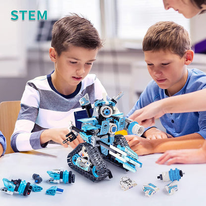 5 in 1 STEM Robot Toy Building Kit, Erector Set for Boys 8-14 Years Old, 398Pcs App & Remote Control Blocks DIY Engineering Robotics for Kids, 6 7 9 10 11 12+ Boys & Girls Birthday Gifts Ideas