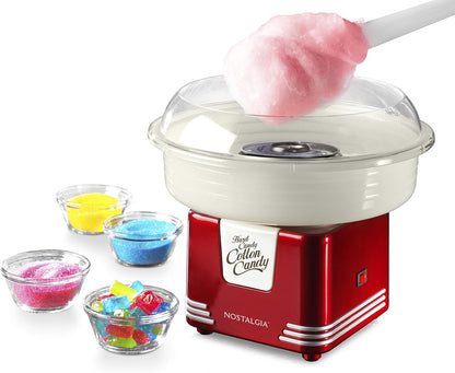 Cotton Candy Machine - Retro Cotton Candy Machine for Kids with 2 Reusable Cones, 1 Sugar Scoop, and 1 Extractor Head – Retro Red