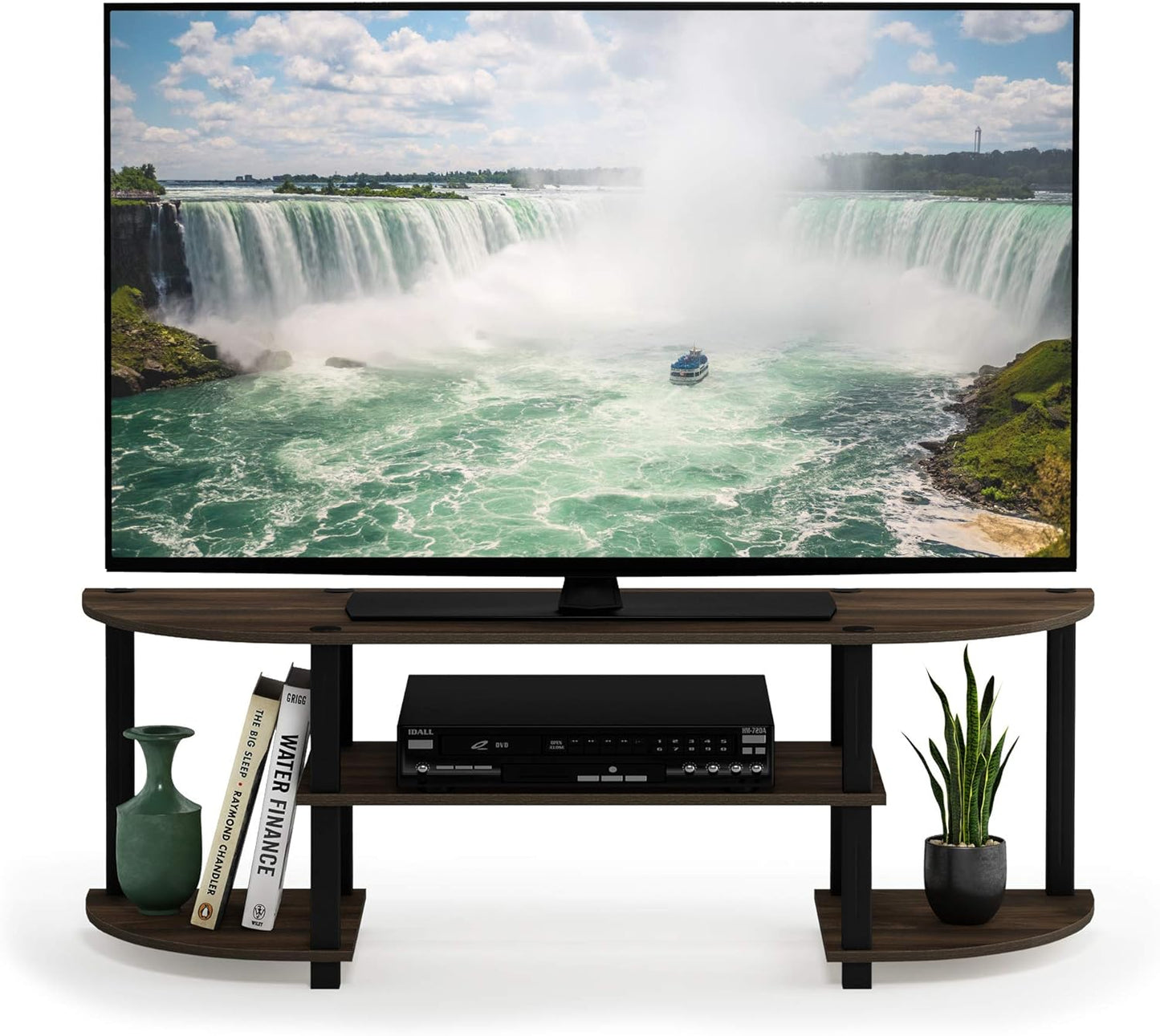 Turn-S-Tube Wide TV Entertainment Center, Columbia Walnut/Black