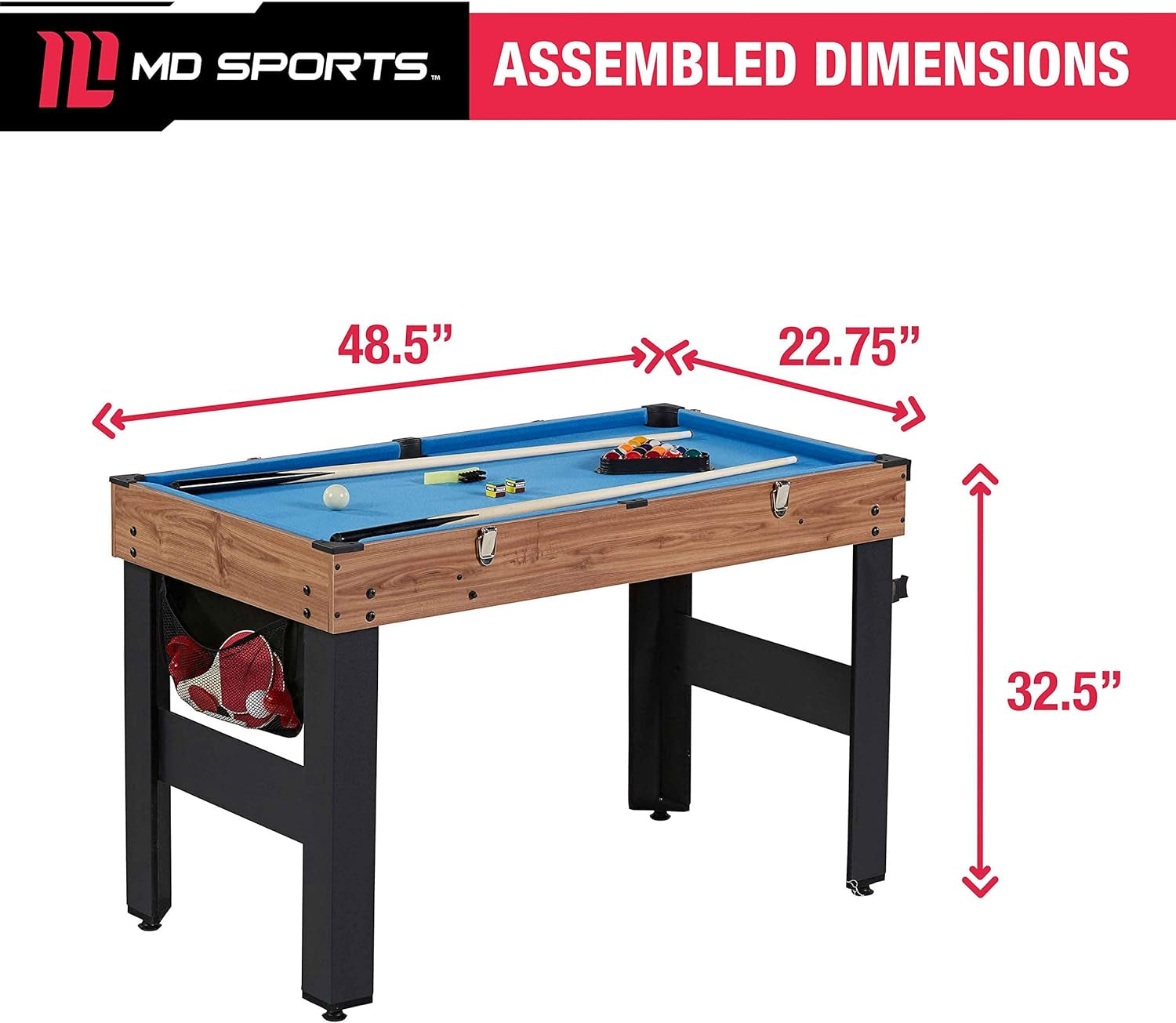 Combination Games Multiple Styles Arcade Collection, Billiards, Ping Pong, Hockey, Basketball and Foosball Combination Kit Comes with All the Basics