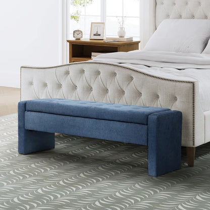 Anthonique Fabric Upholstered Storage Ottoman, Storage Bench