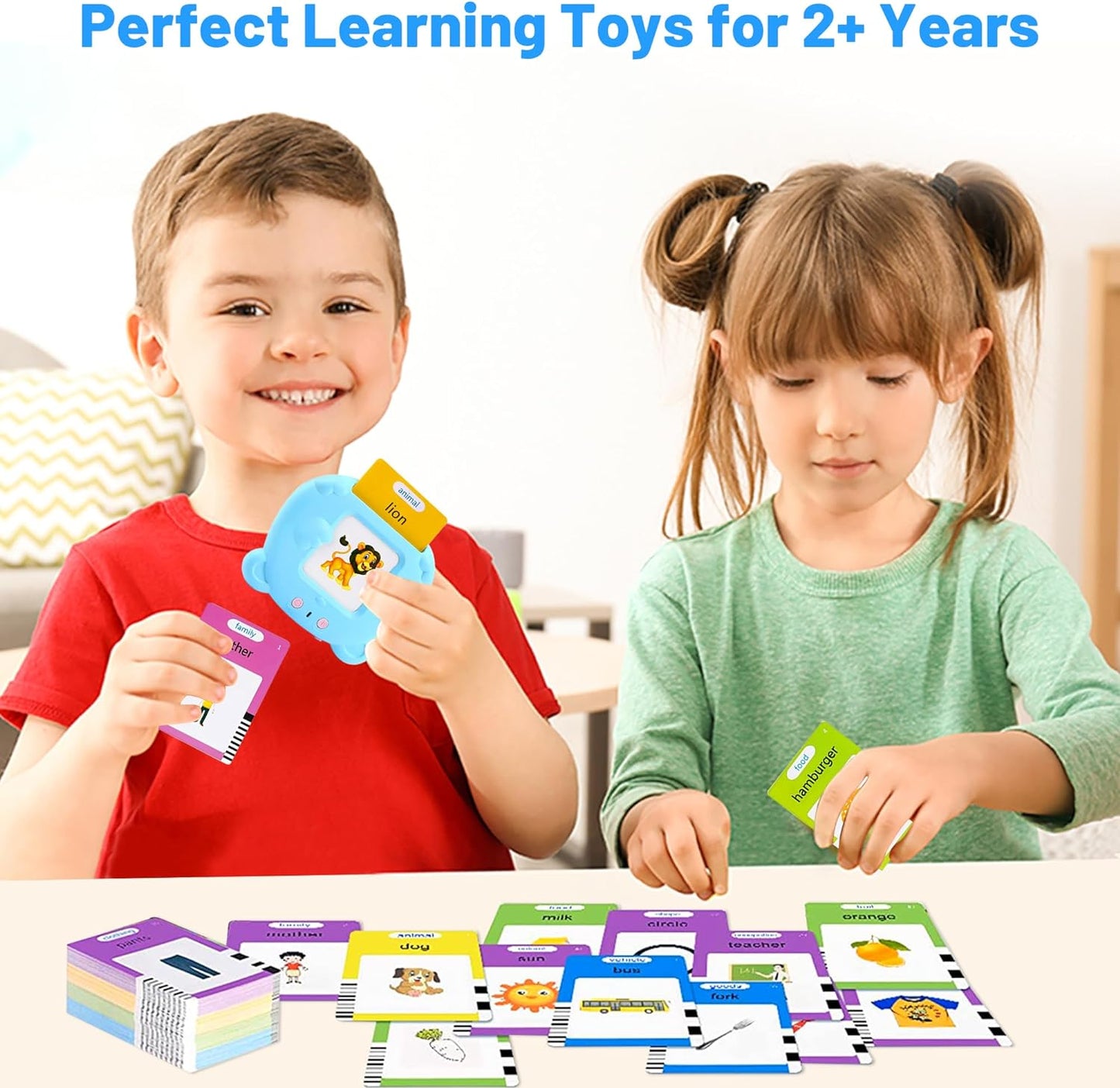 Talking Flash Cards for Toddlers 2-6 Years, Speech Therapy Toys, Montessori Toys, Autism Sensory Toys, Speech Audible Toddler Toys, Educational Learning Interactive Toys with 224 Sight Words