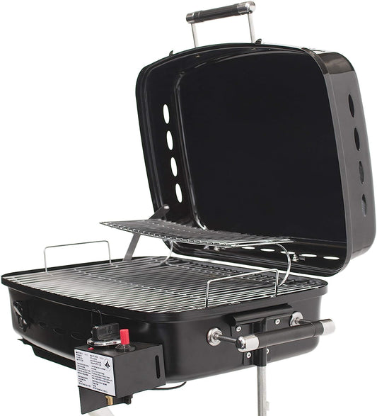- YSNHT500 RV or Trailer Mounted BBQ - Motorhome Gas Grill - 214 Sq Inch Cooking Surface - Adjustable Flame Controller, Black