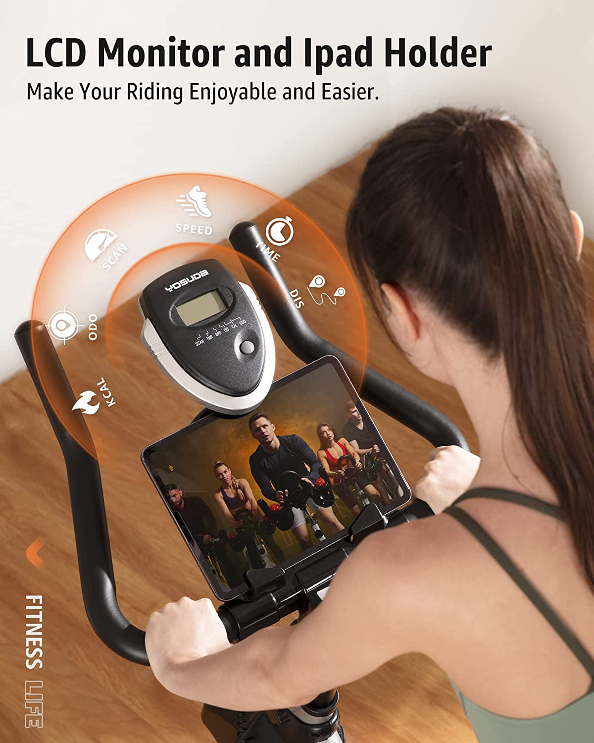 Indoor Cycling Bike Brake Pad/Magnetic Stationary Bike - Cycle Bike with Ipad Mount & Comfortable Seat Cushion