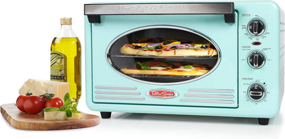 Retro Toaster Oven, 0.7 Cu.Ft, Aqua