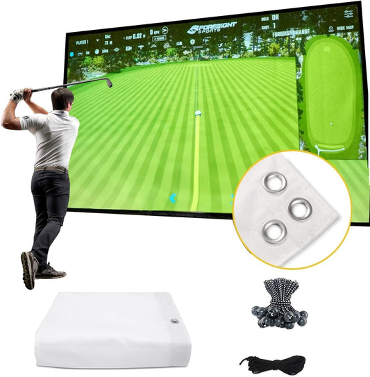 Golf Simulator Impact Screen（118 * 98/118 * 157 Inches） for Golf Training, Indoor Golf Simulators, Clear Washable Golf Impact Screen for Golf Practice