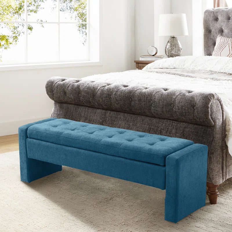 Anthonique Fabric Upholstered Storage Ottoman, Storage Bench