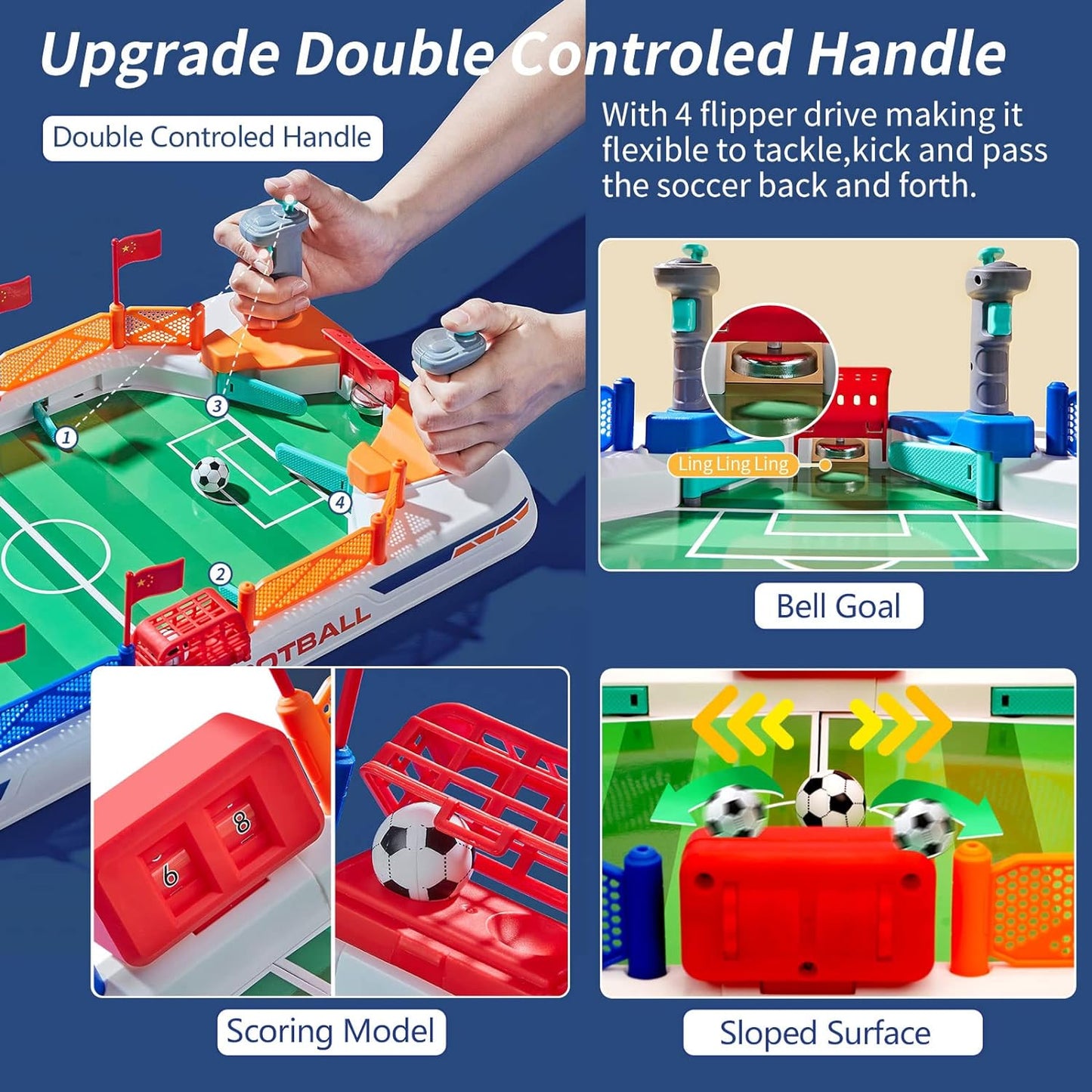 Mini Foosball Games 2022 New Tabletop Football Soccer Pinball for Indoor Game Room, Table Top Foosball Desktop Sport Board Game for Adults Kids Family Game